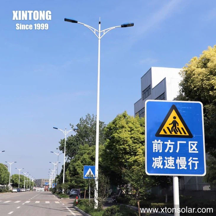 Double Arm Street Lighting Pole Lamp Post